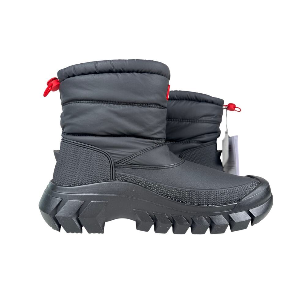 Hunter Intrepid Short Snow Boots Womens 7 Black Waterproof Insulated Pull On - Picture 3 of 13